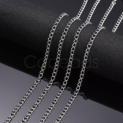 Non-Tarnish 3.28 Feet 304 Stainless Steel Twist Chains X-CHS-K001-24-3mm-1