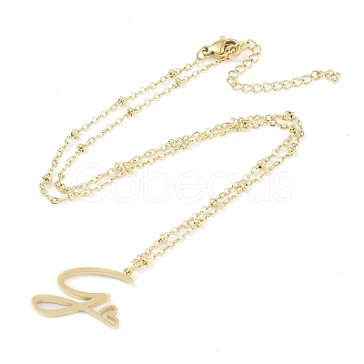 304 Stainless Steel Pendant Necklaces NJEW-H029-02G-G-1