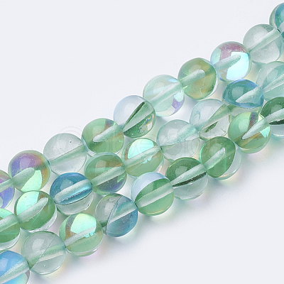 Synthetic Moonstone Beads Strands G-S283-6mm-M1-1