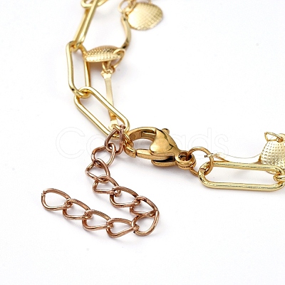 Brass Chain Tiered Necklaces NJEW-JN02829-1