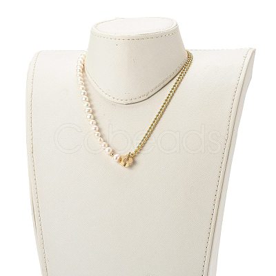 Brass Enamel Curb Chain Necklaces NJEW-JN03482-1