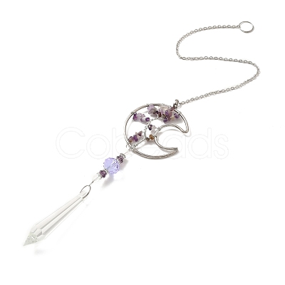 Amethyst Pendant Decoration AJEW-P098-05P-1