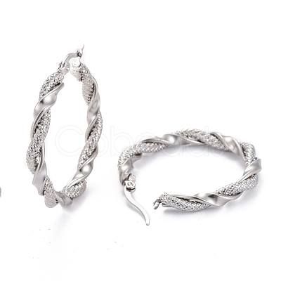 Tarnish Resistant 304 Stainless Steel Hoop Earring EJEW-F257-15P-1