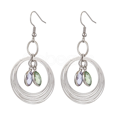 Glass Oval Dangle Earrings EJEW-JE05724-01-1