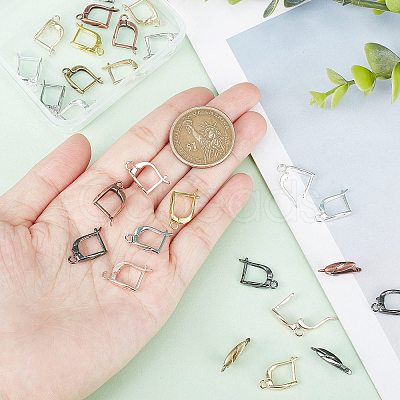 CHGCRAFT 32Pcs 8 Colors Brass Hoop Earring Findings KK-CA0003-50-1