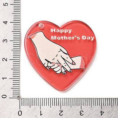 Mother's Day Printed Transparent Acrylic Pendants MACR-P042-C01-1