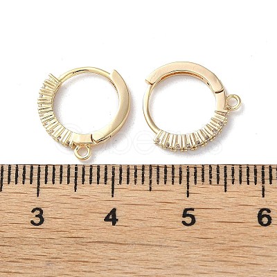 Brass Micro Pave Cubic Zirconia Hoop Earrings Findings KK-P257-05G-1