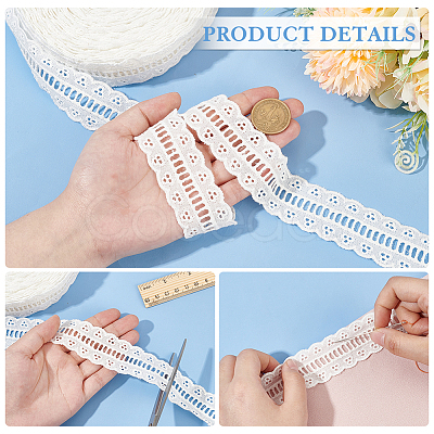 Cotton Flower Lace Ribbon DIY-WH0568-87-1