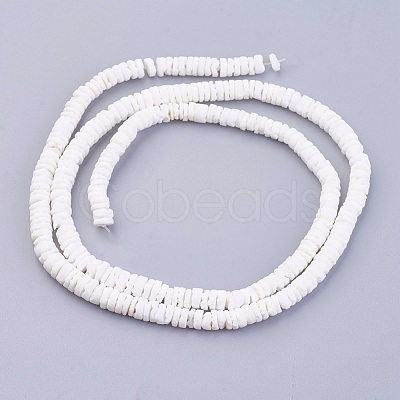 Natural White Shell Beads Strands X-BSHE-P026-30-1