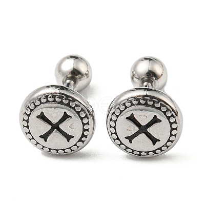 304 Stainless Steel Stud Earrings EJEW-Z034-15AS-1