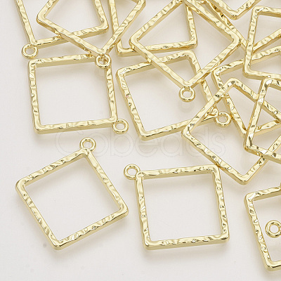 Rack Plating Alloy Open Back Bezel Pendants X-PALLOY-N150-37-1