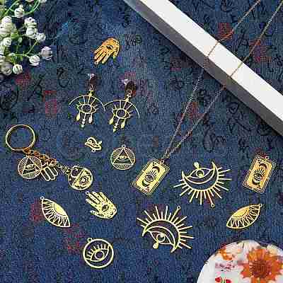 20Pcs 10 Style 201 Stainless Steel Laser Cut Charms STAS-SZ0002-67G-1