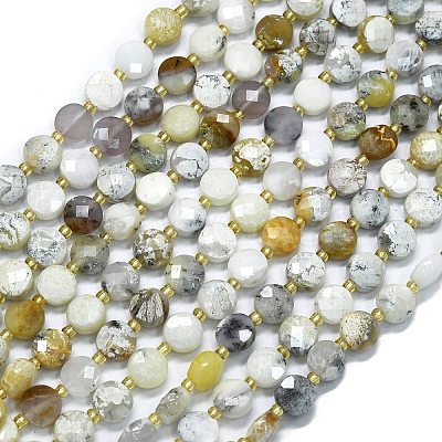 Natural White African Opal Beads Strands G-K389-B23-01-1