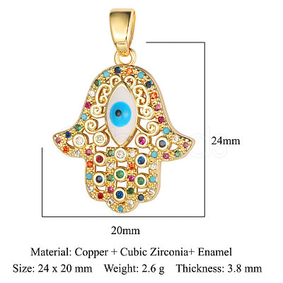 Brass Micro Pave Cubic Zirconia Pendants ZIRC-OY001-42G-1