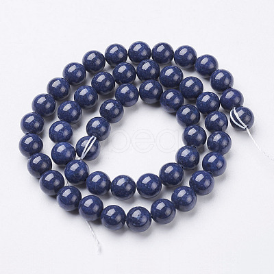 Natural Mashan Jade Round Beads Strands G-D263-6mm-XS09-1