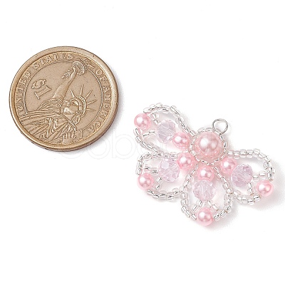 Seed Beads & Glass Pearl Beaded Charms PALLOY-MZ00336-1