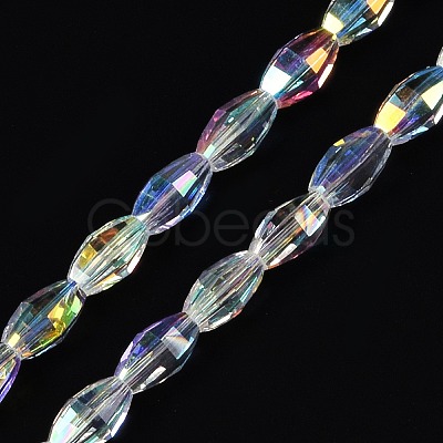 Electroplate Glass Beads Strands GLAA-Q101-03B-AB01-1