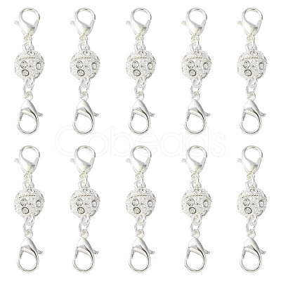 Alloy Crystal Rhinestone Magnetic Clasps ALRI-YW0001-11S-1