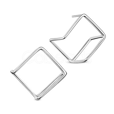 SHEGRACE Awesome Rhodium Plated 925 Sterling Silver Ear Studs JE591A-1