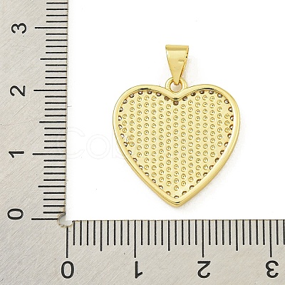 Rack Plating Brass Micro Pave Clear Cubic Zirconia Pendants KK-U029-03G-1