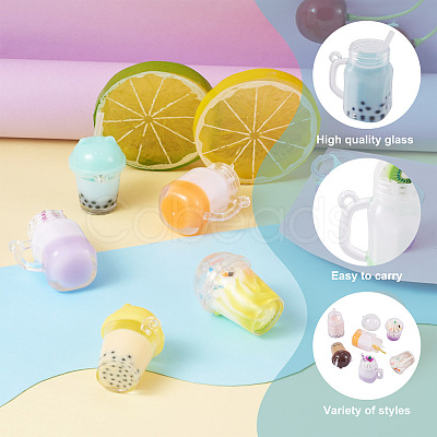 Fashewelry 32Pcs 16 Style Imitation Bubble Tea & Ice Cream Resin Pendants RESI-FW0001-07-1