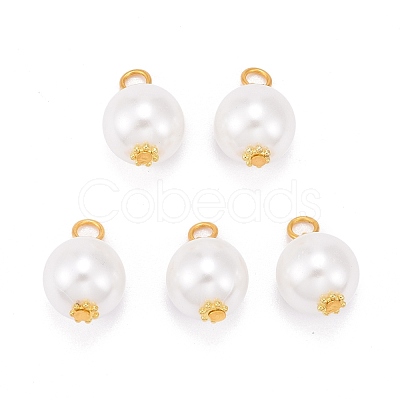 Eco-Friendly Dyed Glass Pearl Pendants PALLOY-JF00740-03-1