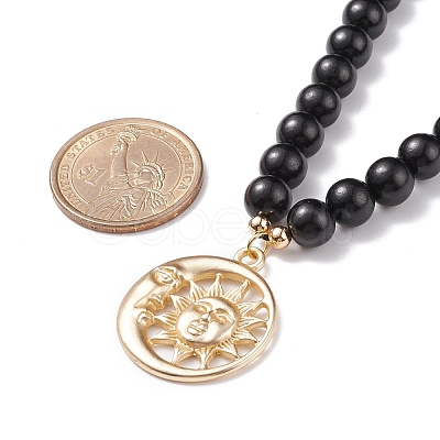 Alloy Moon & Sun Pendant Necklace NJEW-JN03878-1