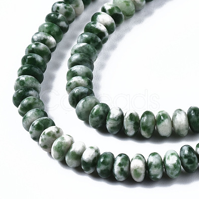 Natural Green Spot Jasper Beads Strands G-S366-128-1