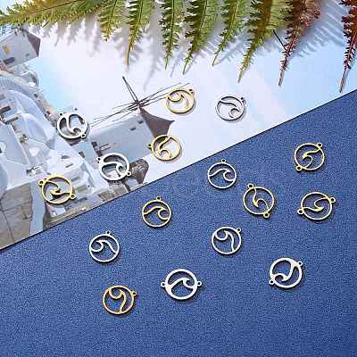 DIY Flat Round with Wave Making Findings Kits STAS-SZ0002-59-1