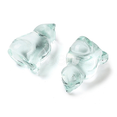 Glass Carved Cat Figurines DJEW-L023-B28-1