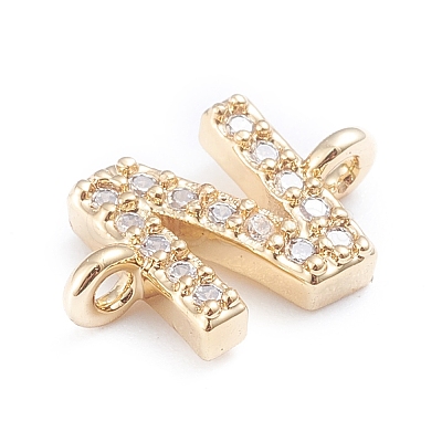 Brass Micro Pave Cubic Zirconia Links Connectors X-ZIRC-I042-16G-N-1