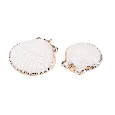 Natural Scallop Shell Pendants SSHEL-N038-14-1