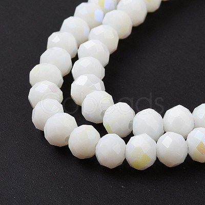 Electroplate Opaque Solid Color Glass Beads Strands EGLA-A034-P8mm-L17-1