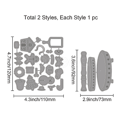 Christmas Theme Carbon Steel Cutting Dies Stencils DIY-WH0309-1206-1