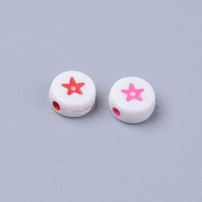 Opaque White Acrylic Beads X-MACR-S273-43-1