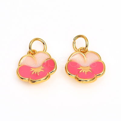 Brass Enamel Charms ZIRC-F816-02A-G-1