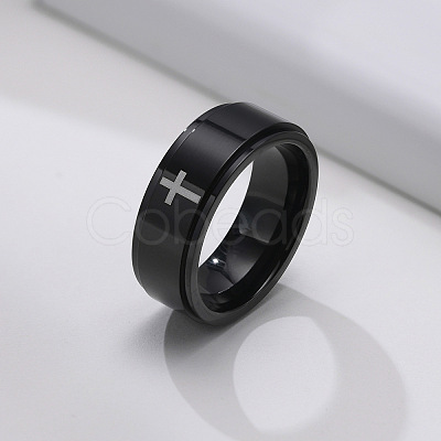 Stainless Steel Rotating Plain Band Ring WG30601-03-1