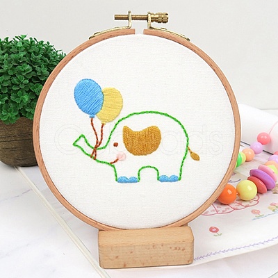 DIY Cartoon Animal Embroidery Sets DIY-G037-03B-1