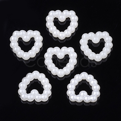 ABS Plastic Imitation Pearl Linking Rings OACR-S020-04-1