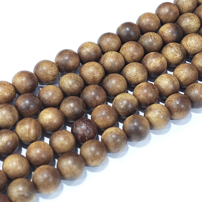 Natural Sandalwood Beads Strands X-WOOD-F008-02-D-1