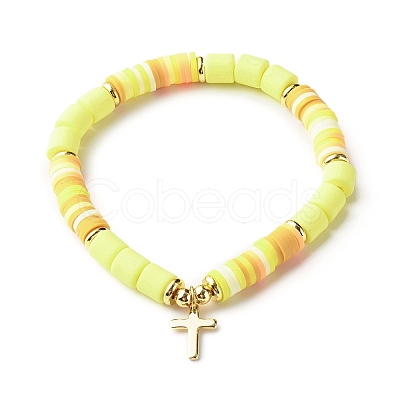 Handmade Polymer Clay Stretch Bracelets Sets BJEW-JB06350-03-1