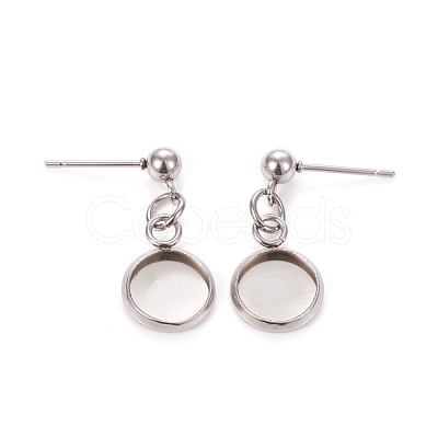 Tarnish Resistant 304 Stainless Steel Stud Earring Settings STAS-L226-019I-P-1