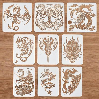 PET Hollow Out Drawing Painting Stencils DIY-WH0394-0262-1