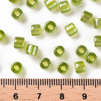 Transparent Colours Luster Glass Round Bugle Beads SEED-S045-001A-D01-1