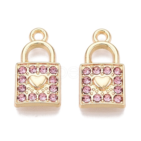 Rack Plating Alloy Rhinestone Pendants FIND-N005-29G-B-1