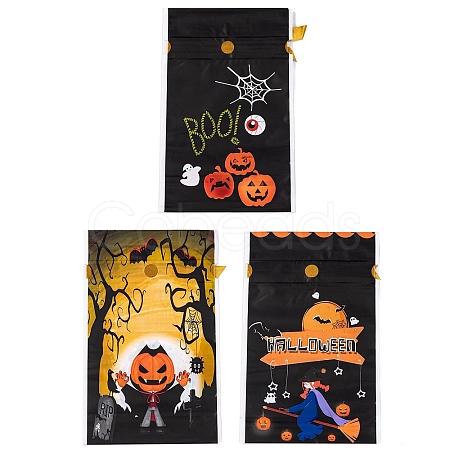 50Pcs Rectangle Halloween Candy Plastic Bags ABAG-U001-01J-1