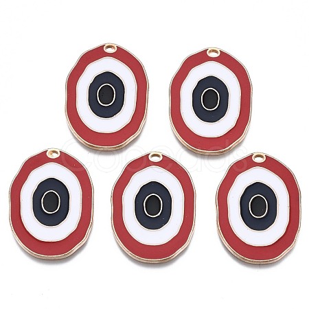 Alloy Enamel Pendants ENAM-N054-59C-RS-1