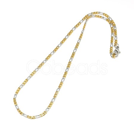 304 Stainless Steel Figaro Chain Necklace Making STAS-A028-N022C-1