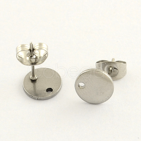 Non-Tarnish 304 Stainless Steel Stud Earring Findings X-STAS-R063-35-1