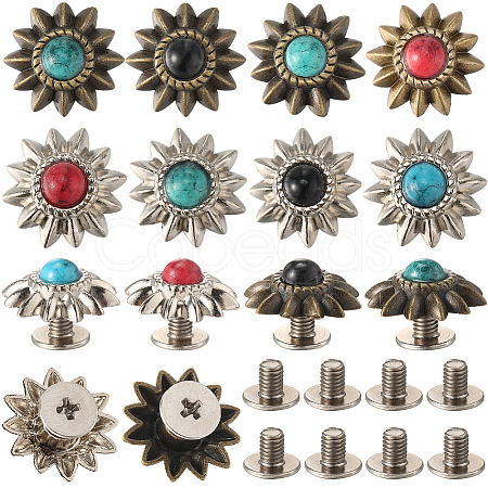 CRASPIRE 24 Sets 8 Style Zinc Alloy Buttons FIND-CP0001-86-1
